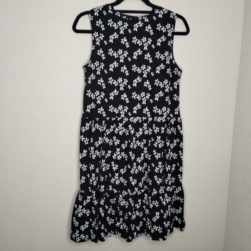 Toad & Co Marley Tiered Tank Dress Black White Floral Women's Size XS - Picture 4 of 7